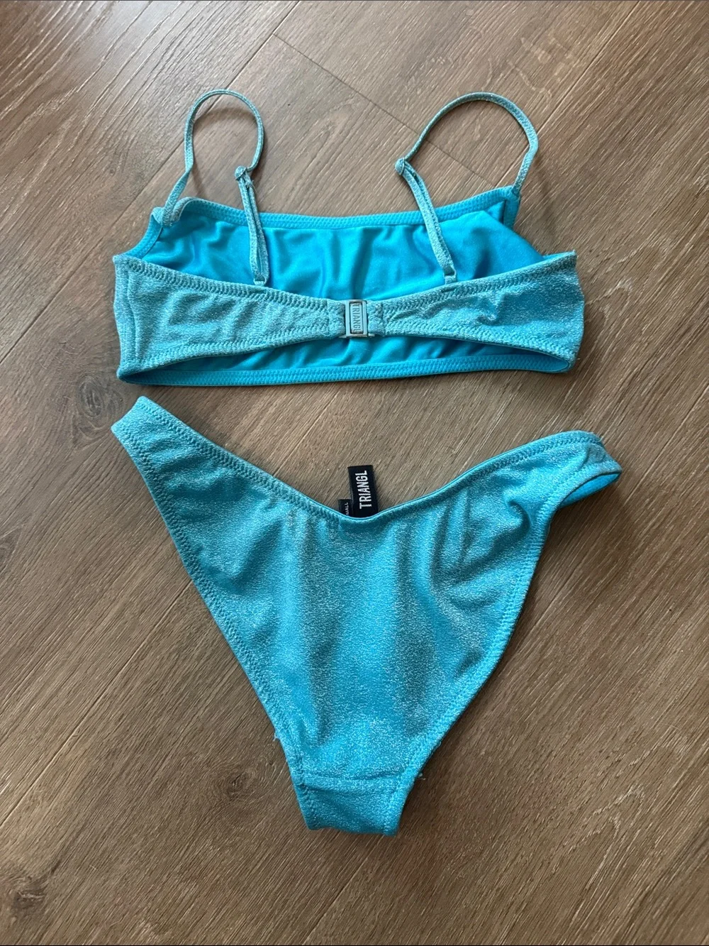 triangl swimwear blue Shimmer Bikini Set